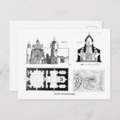 セントバーソロミュー修道院の床とクロスプラン ポストカード (正面/裏面)