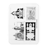 セントバーソロミュー修道院の床とクロスプラン マグネット (縦)