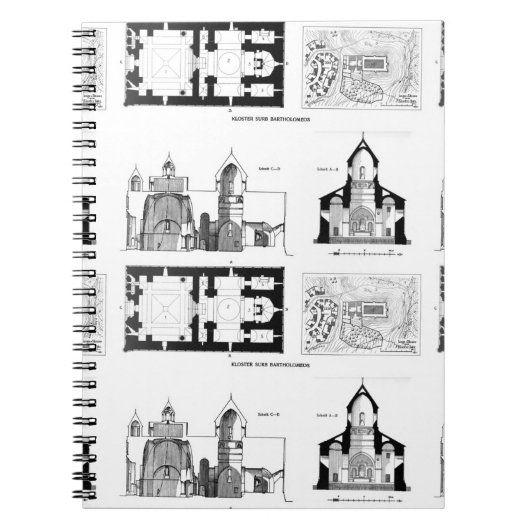 セントバーソロミュー修道院の床とクロスプランN ノートブック (正面)