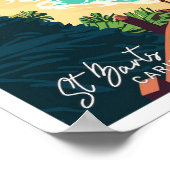 セントバートアカリブのートトラベルヴィンテージイラストレーション ポスター (角)