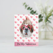 セントバーナおもしろいードベミーバレンタインドッグバレンタイン シーズンポストカード (スタンド正面)