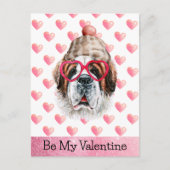 セントバーナおもしろいードベミーバレンタインドッグバレンタイン シーズンポストカード (正面)