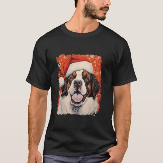 セントバーナルドグサンバーナルクリスマス長袖 Tシャツ (正面)