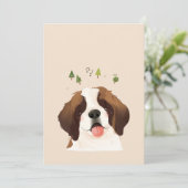 セントバーナルドペットドッグイラストレーションポートレート サンキューカード (スタンド正面)