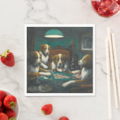 セントバーナルド遊ドッグズトランプのポーカー(レトロ動物アート) スタンダードランチョンナプキン (インサイチュ)