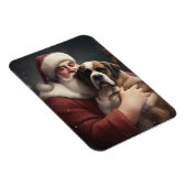 セントバーナードとサンタクロースのクリスマス マグネット (右側)
