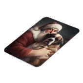 セントバーナードとサンタクロースのクリスマス マグネット (左側)
