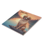 セントバーナードと湖 タイル (側面)