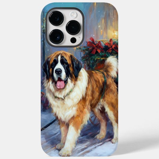 セントバーナードのクリスマス Case-Mate iPhoneケース (裏面)