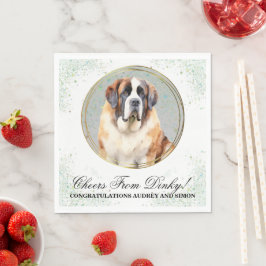 セントバーナードの犬の写真の結婚式ナプキン スタンダードランチョンナプキン