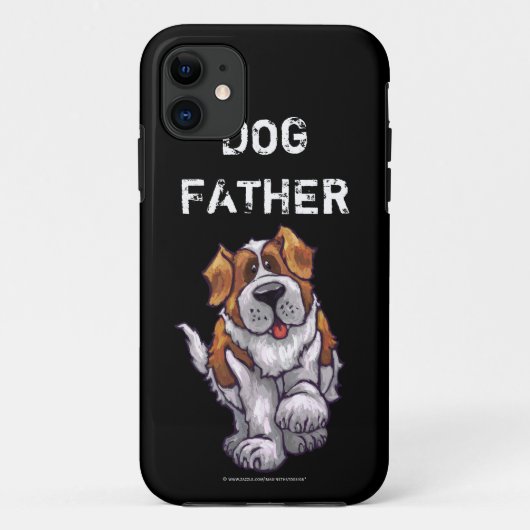 セントバーナードの犬の父アート Case-Mate iPhoneケース (裏面)