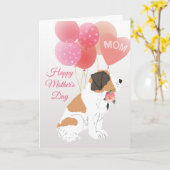 セントバーナードの犬より母の日の愛を込めて カード (黄色い花)