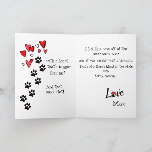 セントバーナードより愛情たっぷりの母の日メッセージ カード (内部)