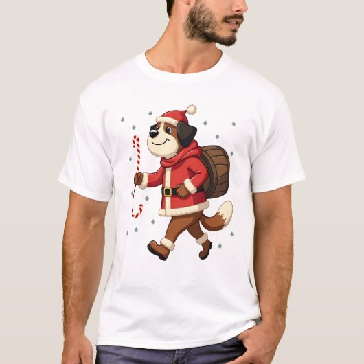 セントバーナードレスキュークリスマス Tシャツ (正面)