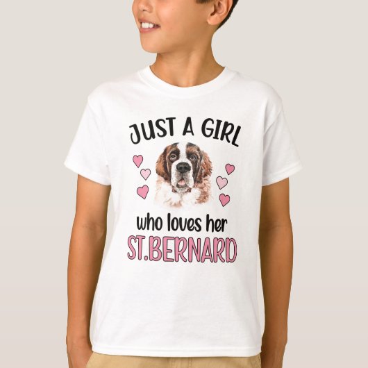 セントバーナード女犬の恋人オーナーサンバーナード母 Tシャツ (正面)