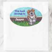 セントバーナード文房具 楕円形シール (バッグ)