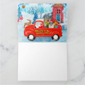 セントバーナード犬のクリスマス配送トラックの雪 カード (内部)