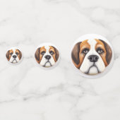 セントバーナード犬の3Dデザイン コンフェッティ (裏面)