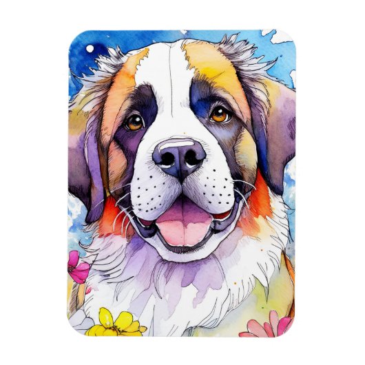 セントバーナード犬フォトマグネット マグネット (縦)