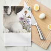 セントバーナード犬ママフローラ キッチンタオル (四つ折り)