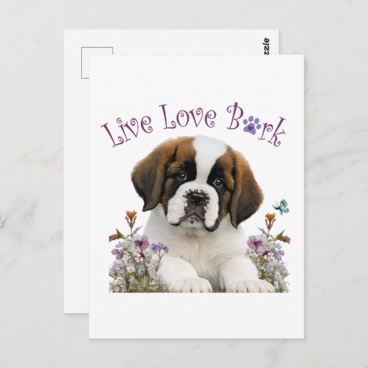 セントバーナード犬ママフローラ ポストカード (正面/裏面)