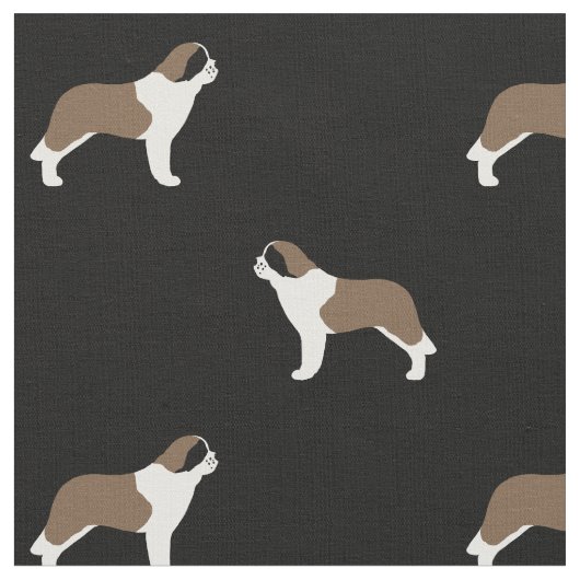 セントバーナード犬種柄 ファブリック (クローズアップ)