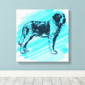 セントバーナード犬 キャンバスプリント (インサイチュ (ウッドフロア))