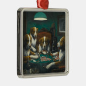 セントバーナード遊ドッグズトランプのポーカー(キッチュ動物芸術) メタルオーナメント (右)