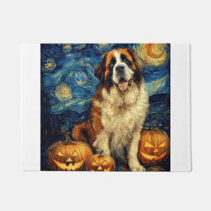 セントバーナード かわいい 犬 ハロウィン ジャックオーランタン ぷ ドアマット