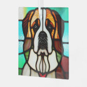 セントバーナード「ステンドグラス」 ガラスオーナメント (正面左)