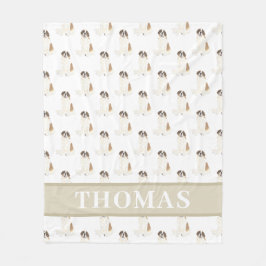 セントバーナード フリースブランケット