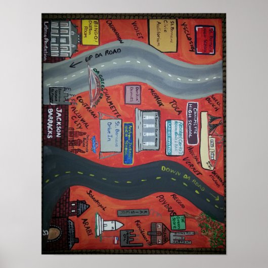 セントバーナードLA "Up da road" & "Down da road" ポスター (正面)