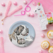 セントバーナ絵画ードズカウトオリジナルドッグアート ペーパープレート (パーティー)