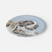 セントバーナ絵画ードズカウトオリジナルドッグアート ペーパープレート (アングル)