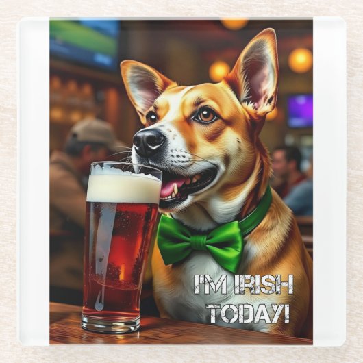 セントパット犬 ガラスコースター (正面)