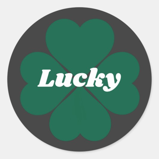 セントパティのシャムロック | green lucky clover ラウンドシール (正面)