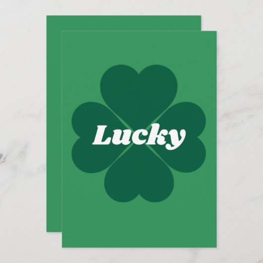 セントパティのシャムロック | green lucky clover 招待状 (正面/裏面)