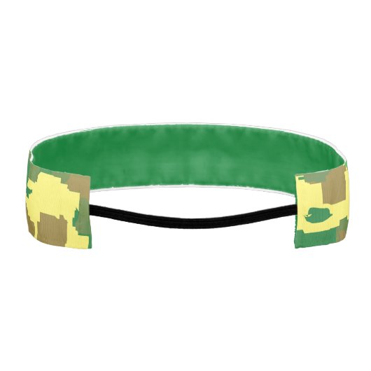 セントパティ迷彩柄 – イエローグリーンデザイン アスレチックヘッドバンド (裏面)