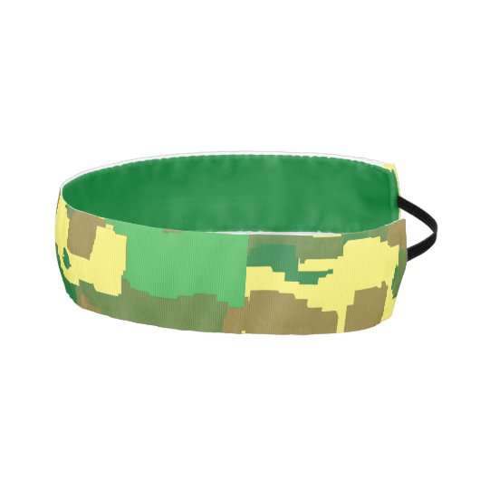 セントパティ迷彩柄 – イエローグリーンデザイン アスレチックヘッドバンド (右)