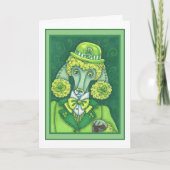 セントパディのラッキーなアイルランドグリーンのフランスプードル シーズンカード (正面)