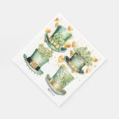 セントパディの日のためのレプレショーン帽子と金ゴールドハート スタンダードランチョンナプキン (角)