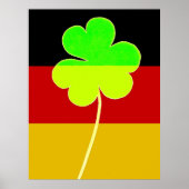セントパトリックおもしろい州旗ドイツのアイリッシュシャームロック ポスター (正面)