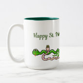 セントパトリックとヘビのおもしろマグカップ ツートーンマグカップ (左)