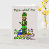セントパトリックとヘビのカーカスタマイズド カード (黄色い花)