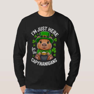 セントパトリックのお祭りはカピバラに会うためだけに来たんだ Funny St Patrick Tシャツ