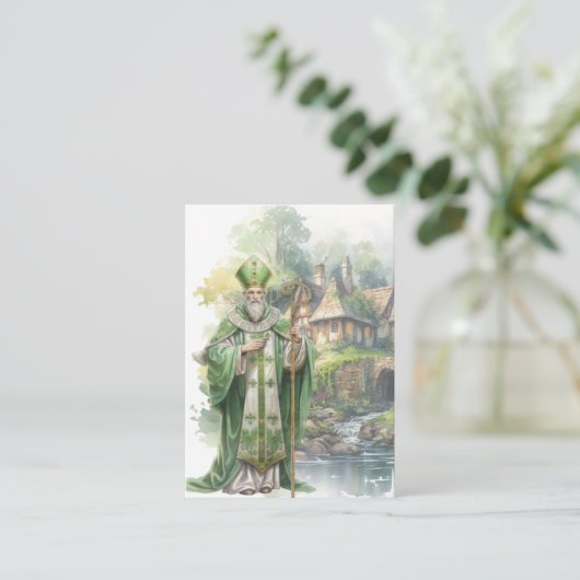 セントパトリックのアイリッシュアイルランド神聖祈りの言葉カード 名刺 (スタンド正面)