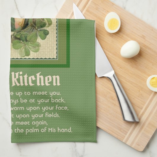 セントパトリックのアイルランドの天恵の宗教シャムロック キッチンタオル (四つ折り)