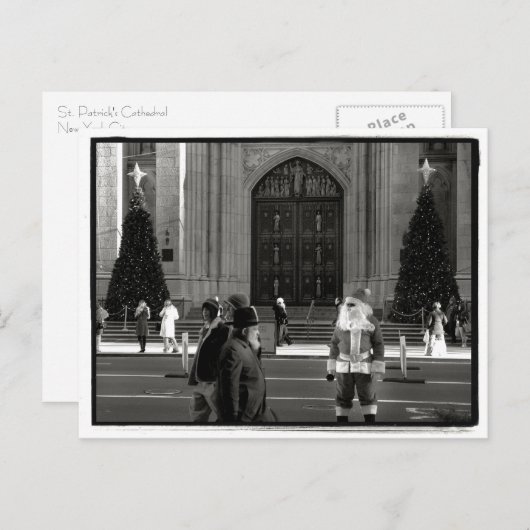 セントパトリックのカテドラルの郵便はがきのサンタ シーズンポストカード (正面/裏面)