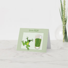 セントパトリックのグリーンビールとカエルのカード カード