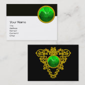 セントパトリックのケルトハート、シャムロック、白黒 名刺 (正面/裏面)